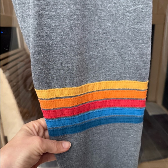 Aviator Nation Grey Sweatpants with Rainbow Stripe - Picture 3 of 5